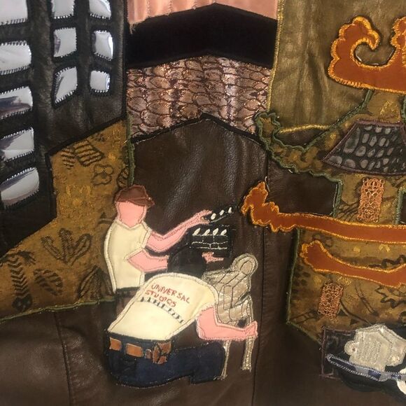 Michelle & Francin leather over side brown jacket - Picture 2 of 10